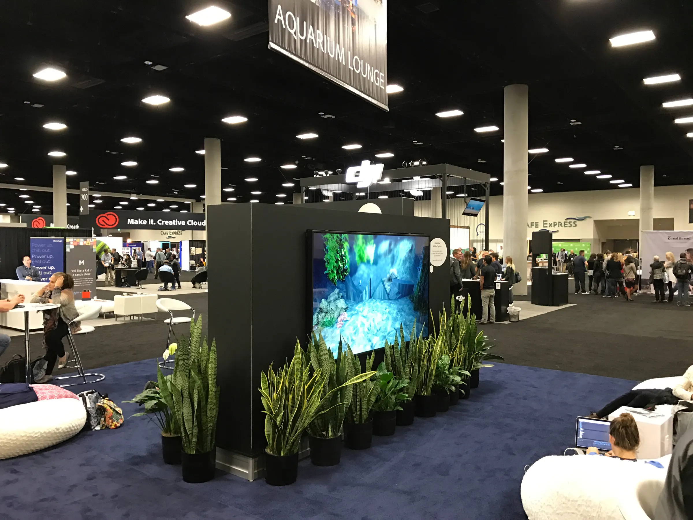 The aquarium lounge at Adobe MAX 2016