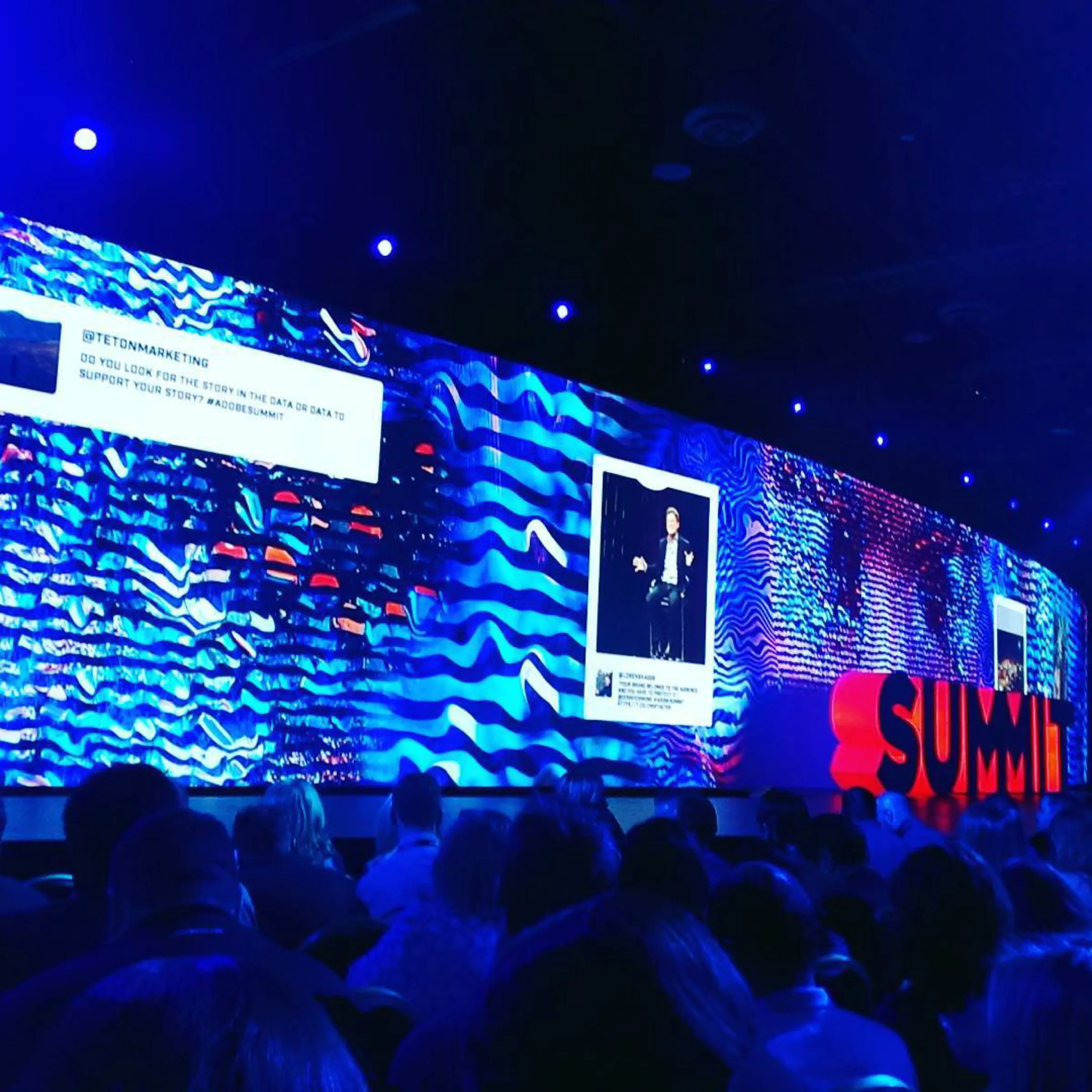 Adobe Summit 2016 social visualization on the main screen