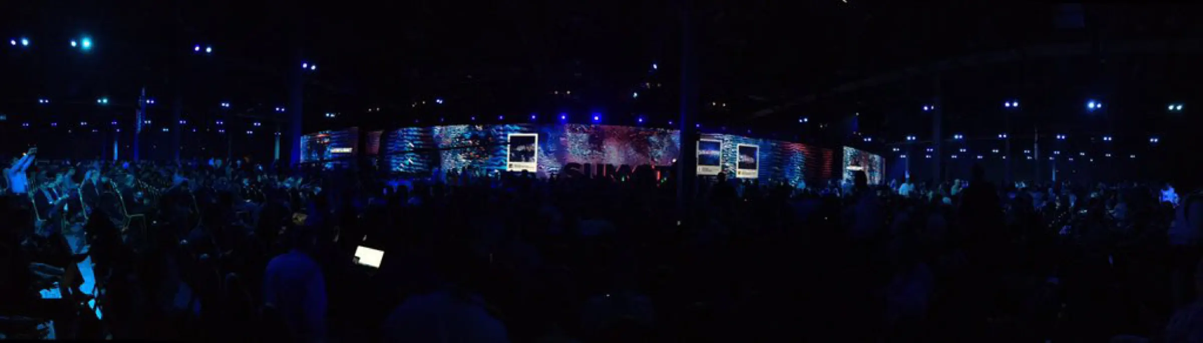 Panorama of the 457-foot Adobe Summit 2016 screen