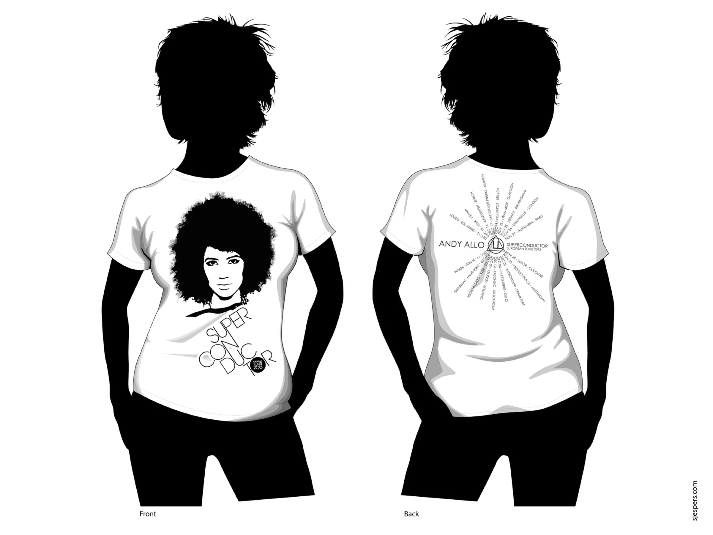 Andy Allo Superconductor EU Tour T-shirt design